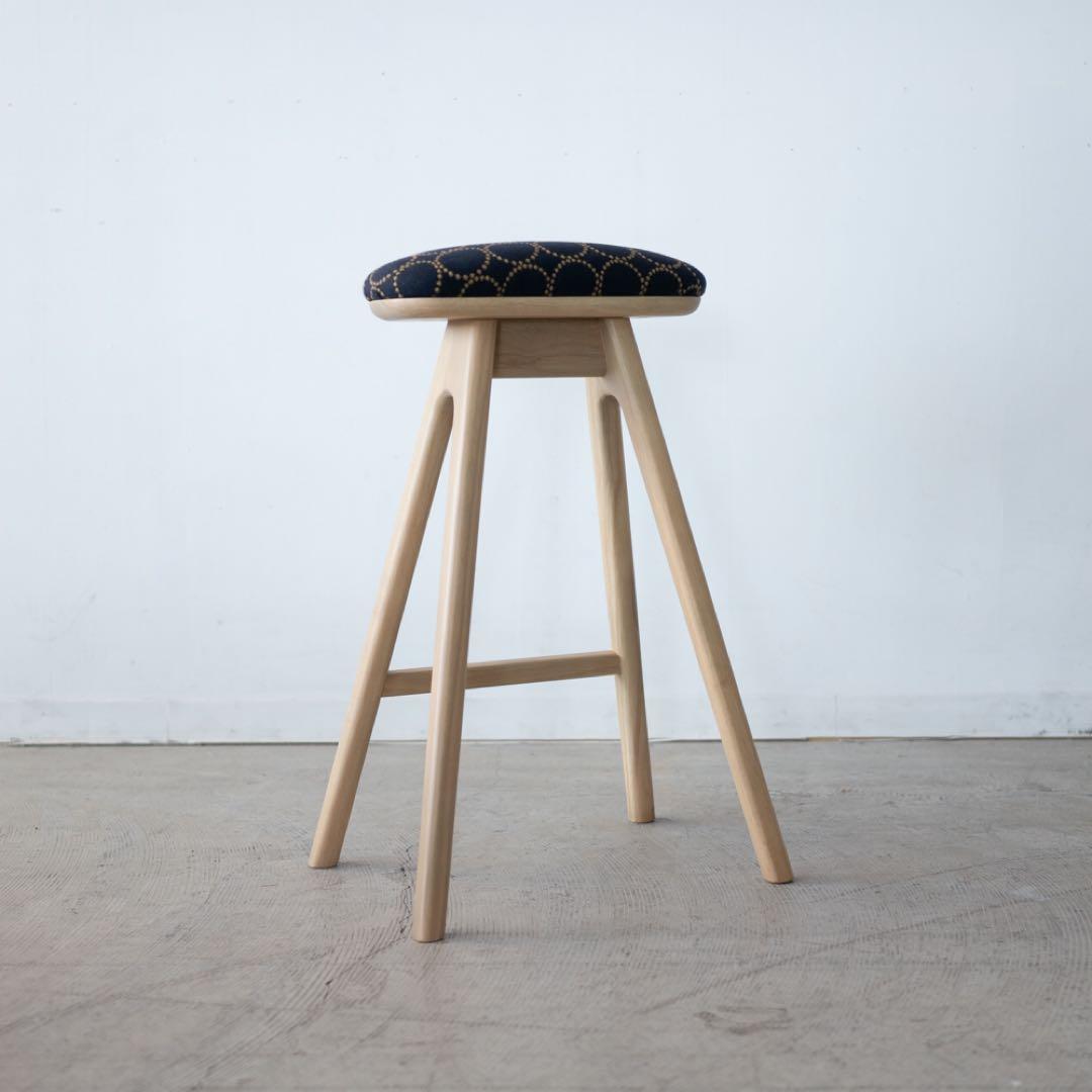 キッチンスツールNA H630＋ミナ ペルホネン　タンバリン　ネイビー
