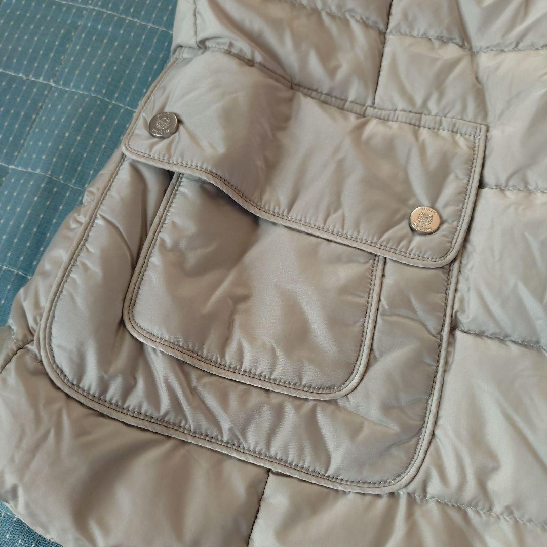 SCAPA フード付きグレーキルティングダウンベスト