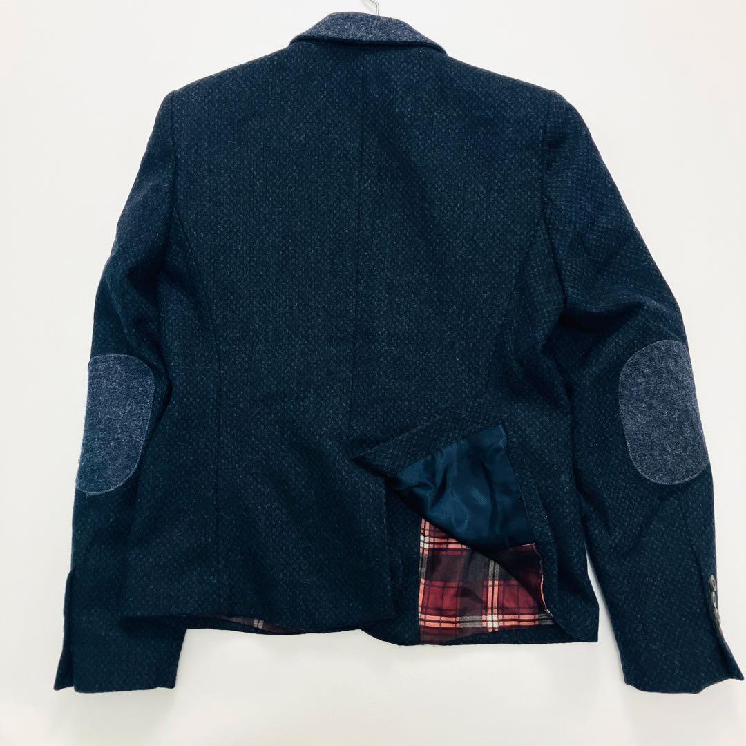 【希少サイズ　美品】　ZARA テーラードジャケット　エルボーパッチ　ウール　L