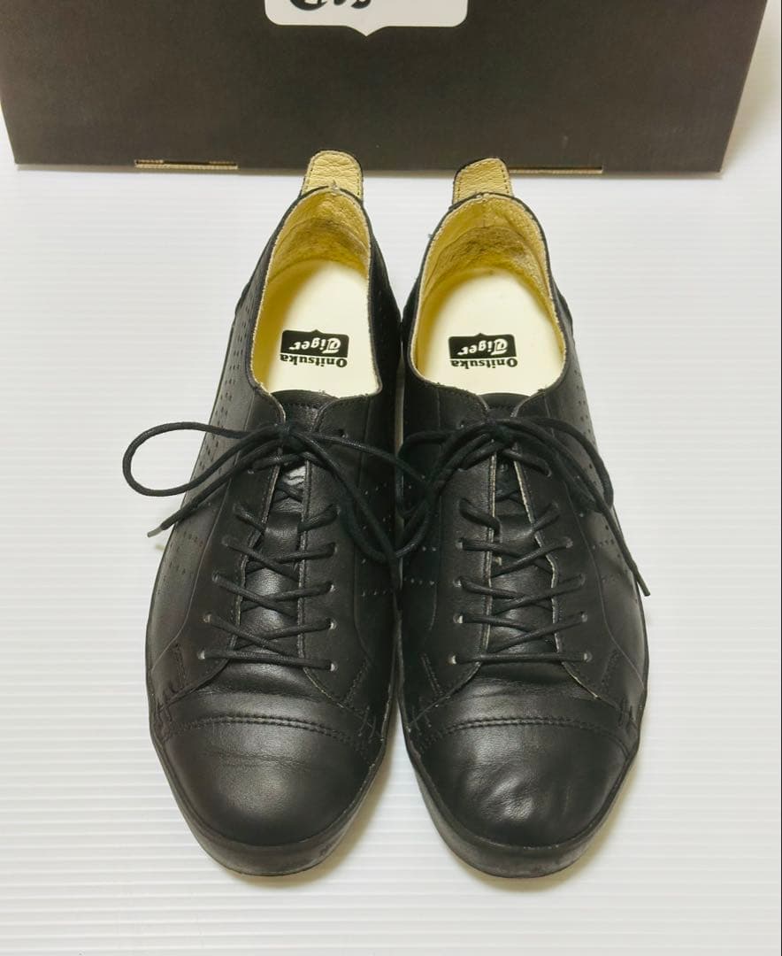 onitsuka tiger レザースニーカー　オニツカ　ブラック　ローカット