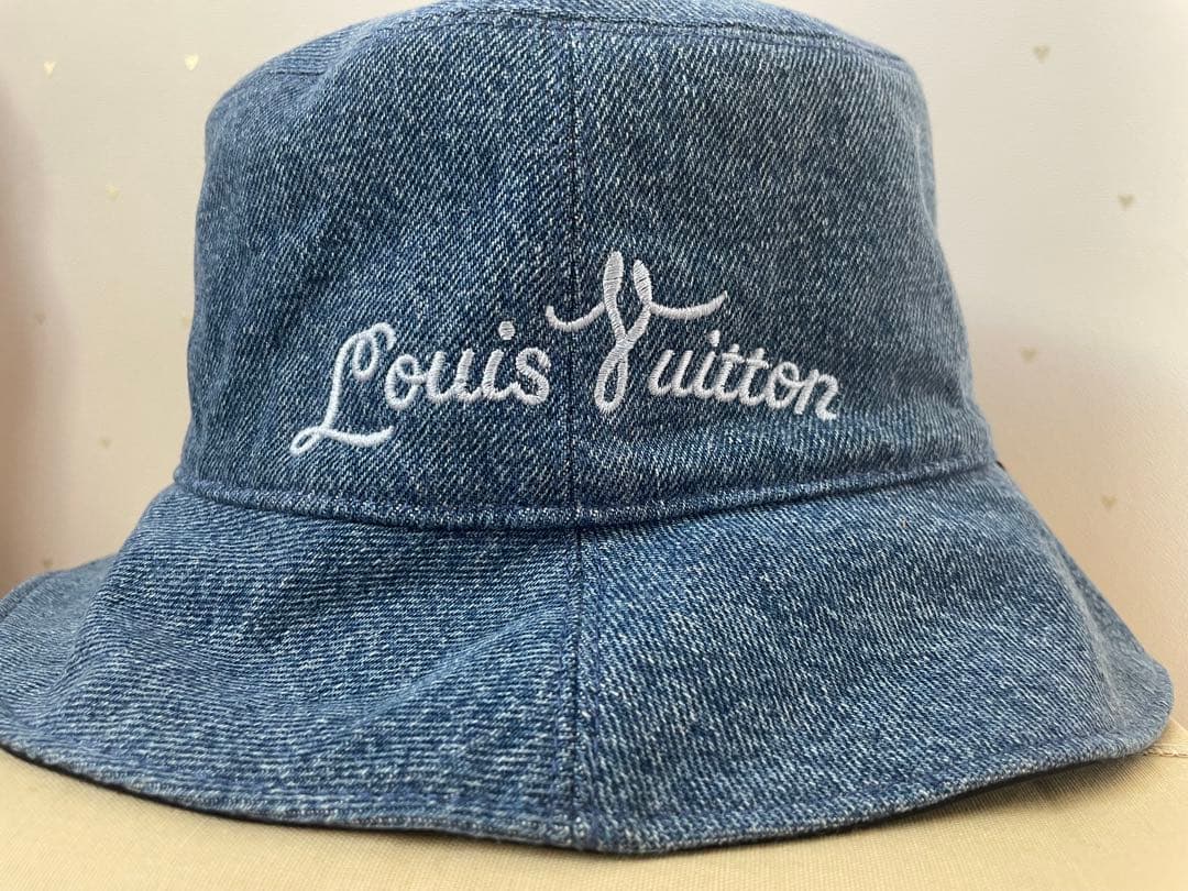 【ルイヴィトン 】キャップ　リバーシブル　デニム　ブラック