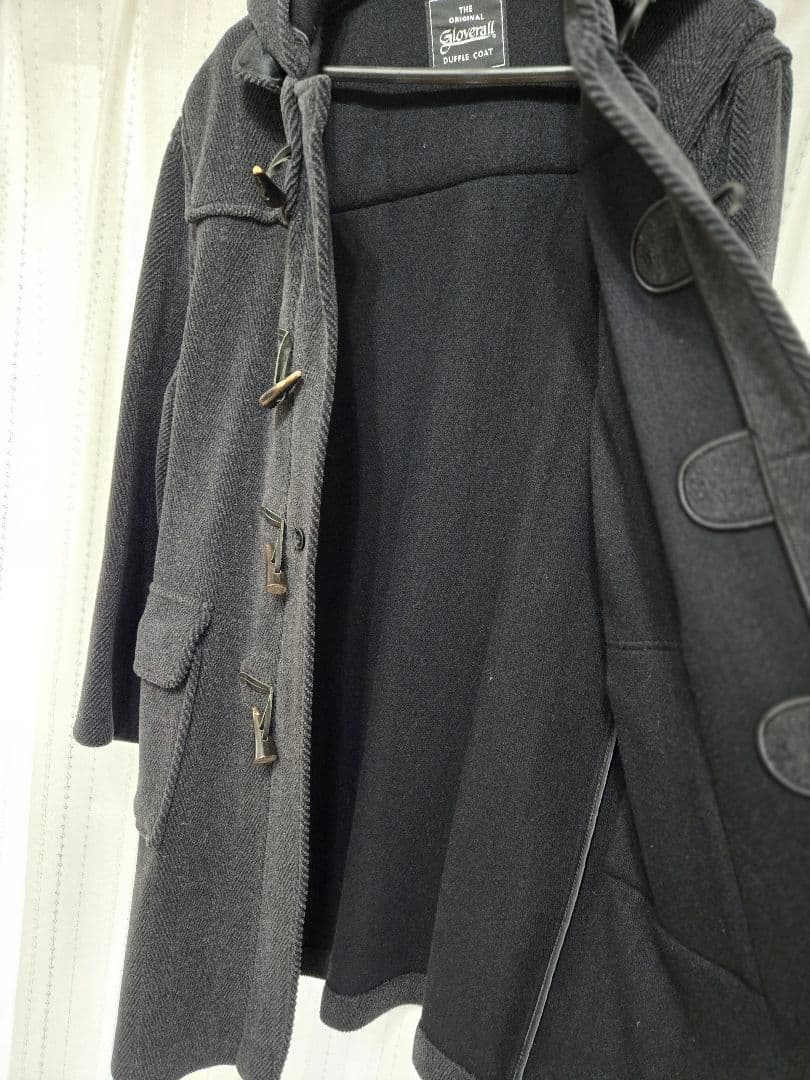 Gloverall ダッフルコート90s ダークグレーヘリンボーンウール