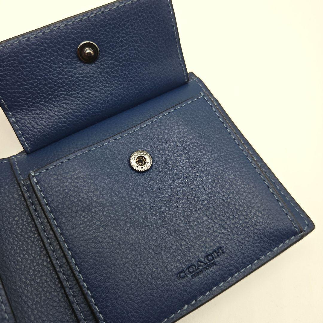 COACH 折り財布 新品 ブルー 新作 お札入れ 小銭入れ