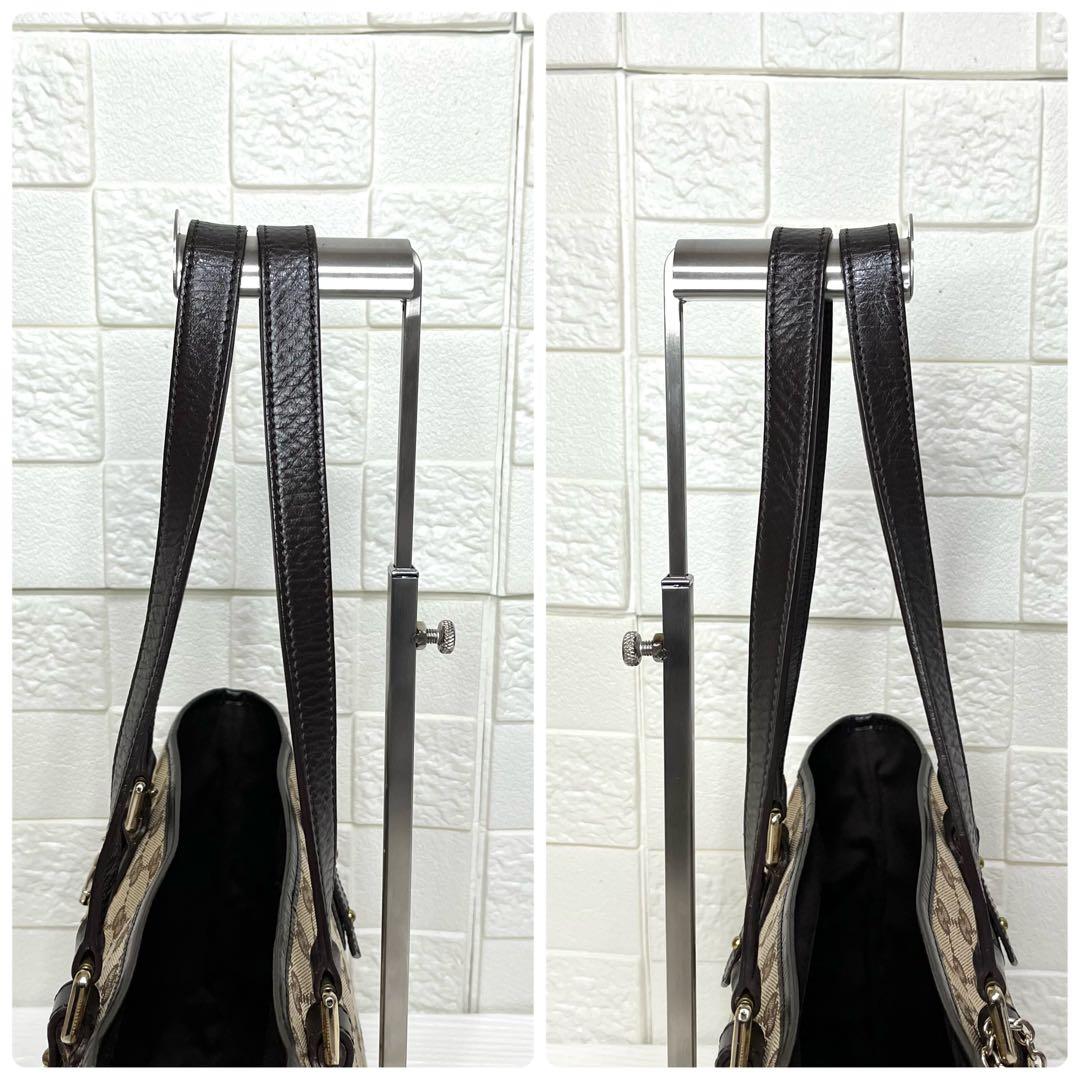 ✨美品✨☘️GUCCI☘️✨トートバッグ✨GG柄✨キャンバスレザー✨シェリー✨