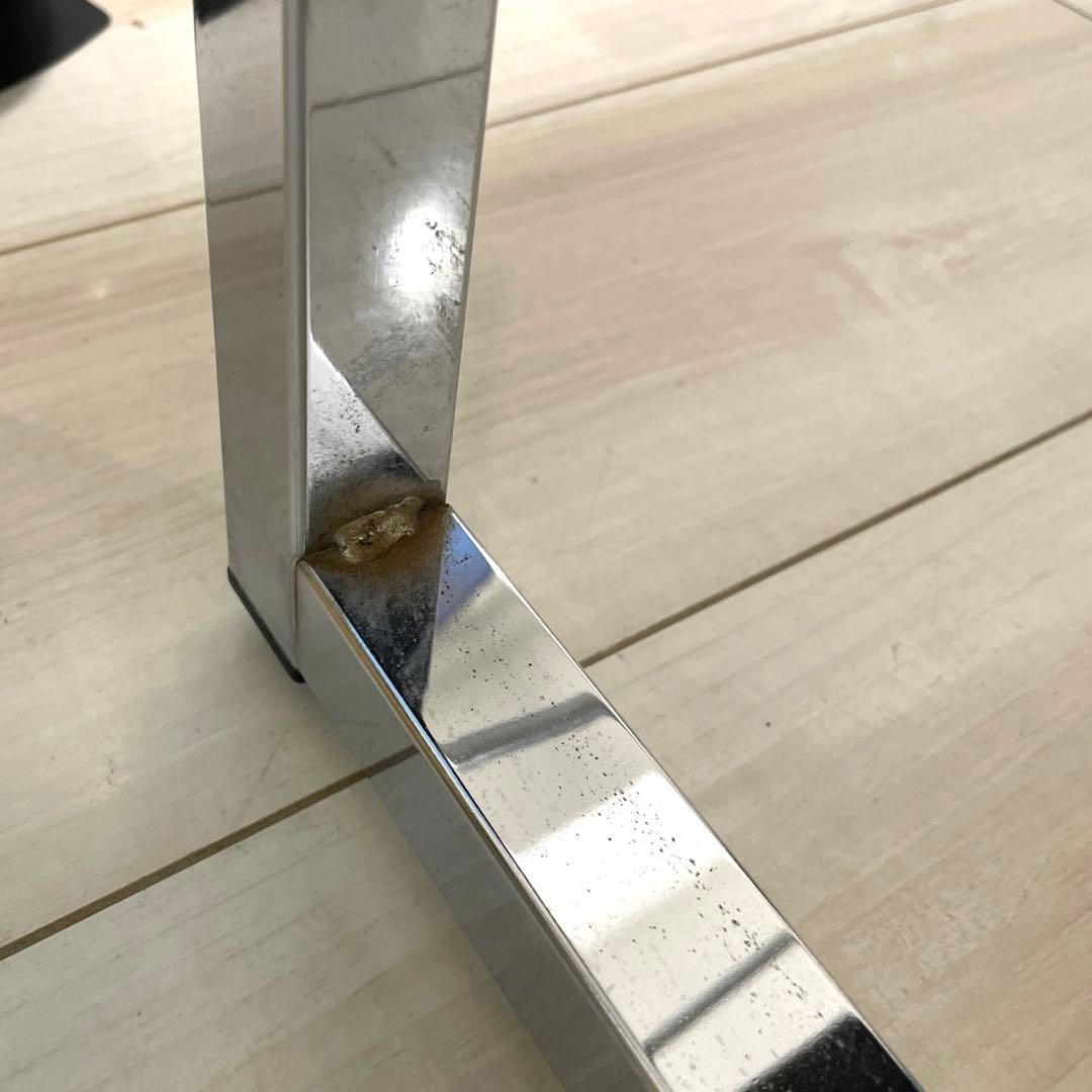 サンワダイレクト 鏡面デスク ブラック×シルバー テーブル 120×60×70