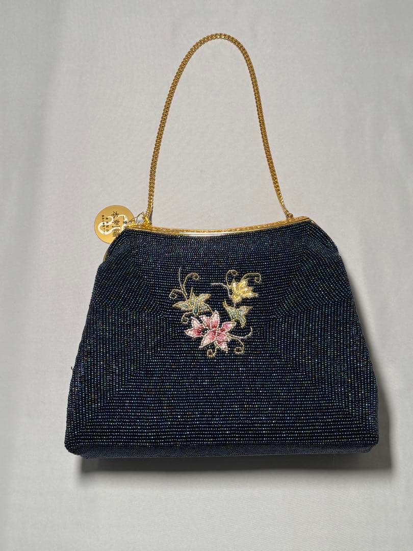 [ゆきこ] 総ビーズ　刺繍　紺色　水色　略礼装　カジュアル　卒業式