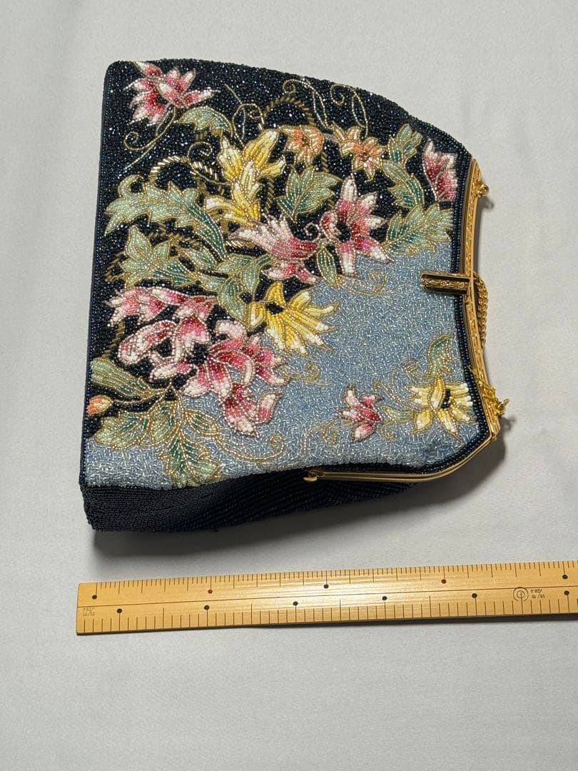 [ゆきこ] 総ビーズ　刺繍　紺色　水色　略礼装　カジュアル　卒業式