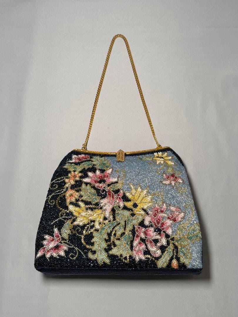 [ゆきこ] 総ビーズ　刺繍　紺色　水色　略礼装　カジュアル　卒業式