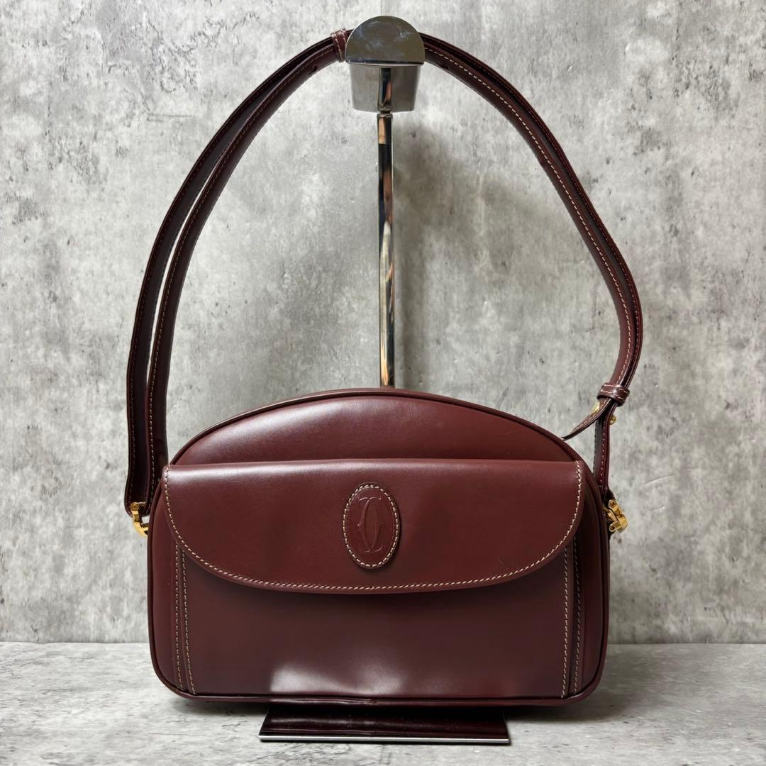 極美品 Cartier ワンショルダーバッグ 肩掛け 斜め掛け マストライン