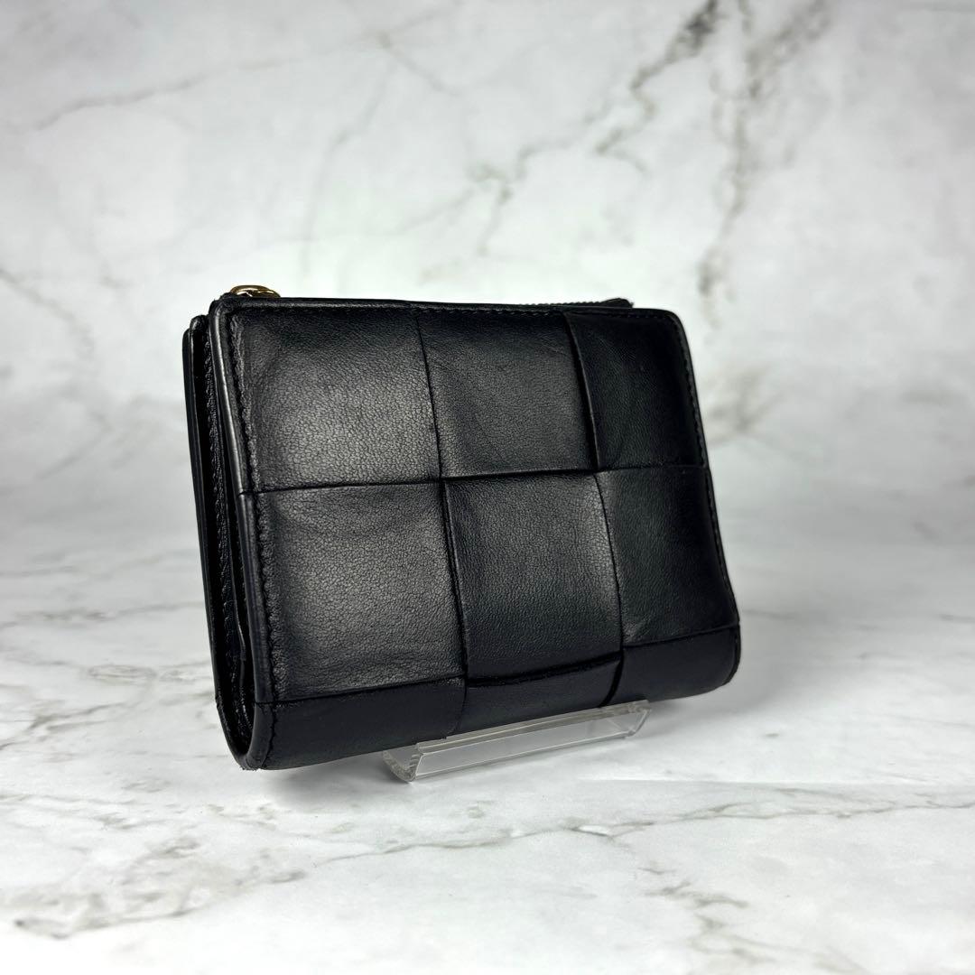 BOTTEGA VENETA ボッテガヴェネタ 二つ折り財布 カセット　ブラック