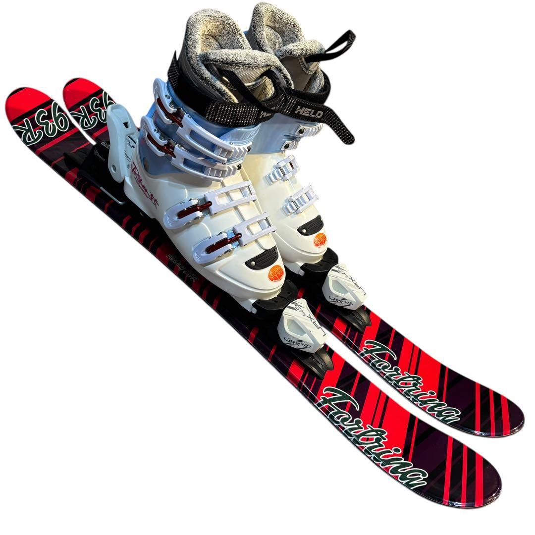 レディースショートスキーセット　ミッドスキー　解放ビン付　25-25.5cm