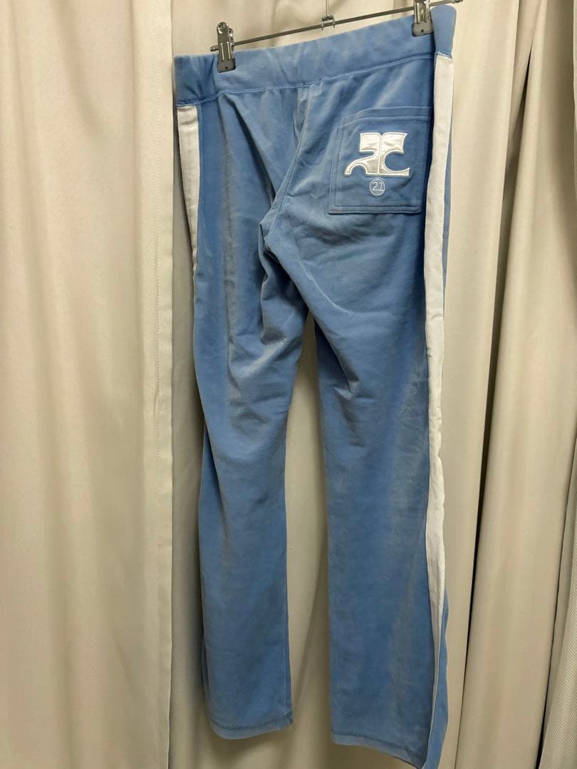 courreges ベロア　セットアップ　ブルー