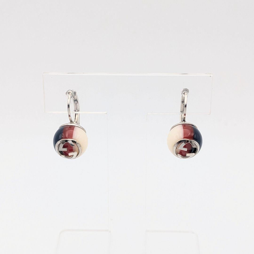 グッチ GUCCI インターロッキング トリコロール ピアス