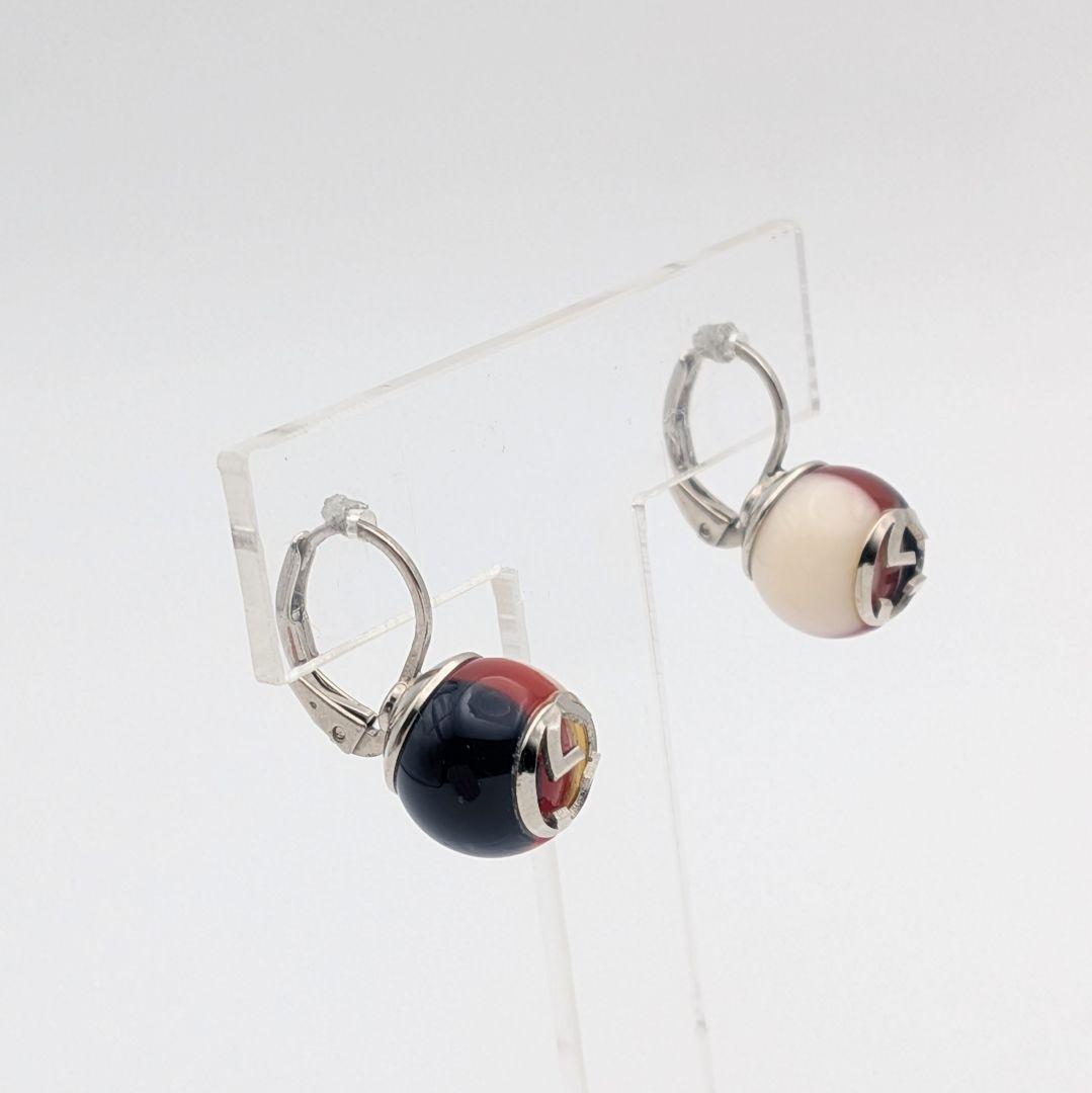 グッチ GUCCI インターロッキング トリコロール ピアス