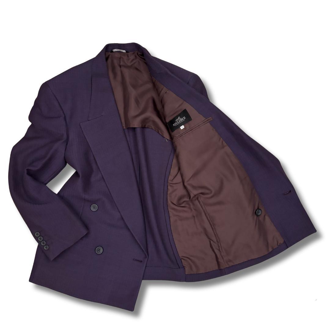 美品 BIGLIDUE ビリドゥーエ パープル セットアップ スーツ 44メンズ