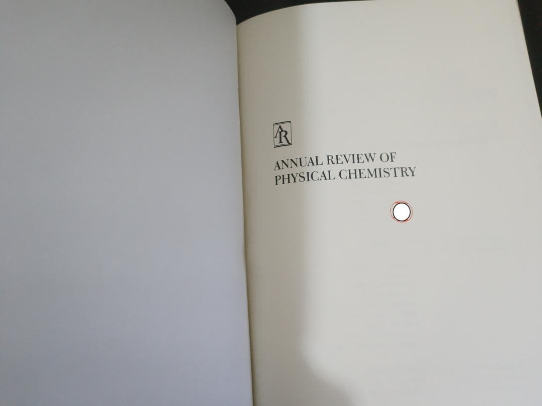 ANNU REV PHYS CHEM v47 1996 物理化学年次学術雑誌