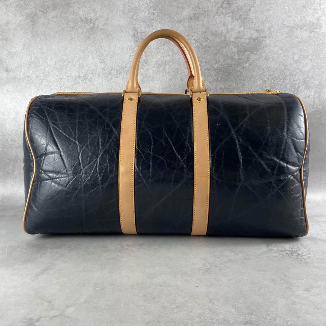 未使用級✨ ハンティングワールド ボストンバッグ バチューレザー ブラック系