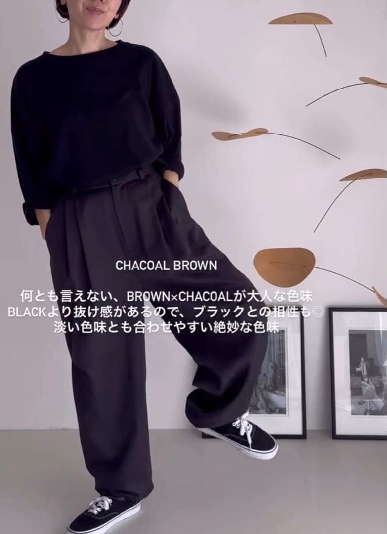 パンツ argue WOOL WIDE TUCK PANTS