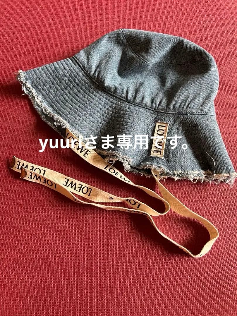 美品　LOEWE　ロエベ　フレイド フィッシャーマン ハット　デニム＆カーフ