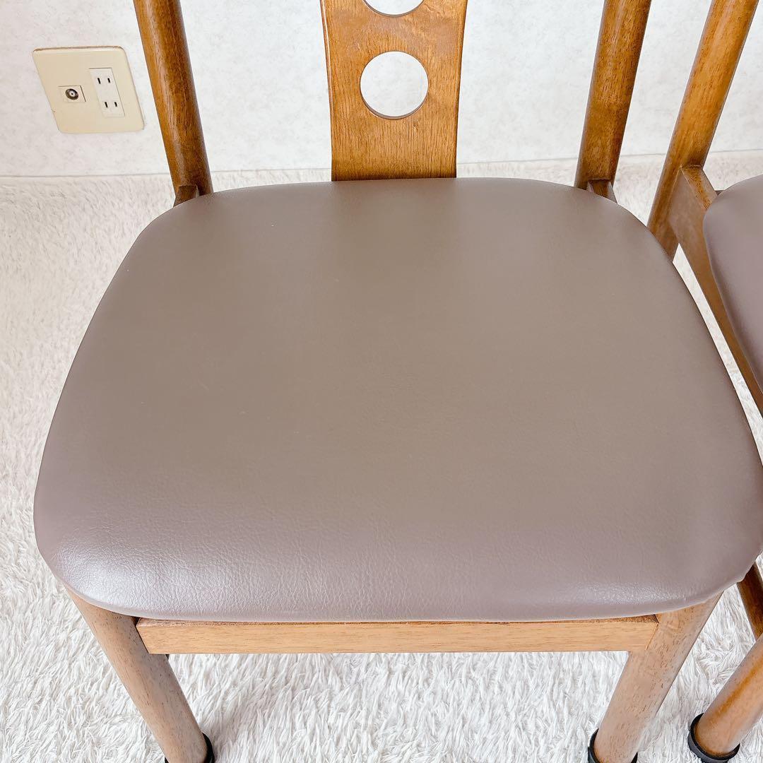 eri様リクエスト品】ハイバック レザー ダイニング チェア ビンテージ 2脚セ