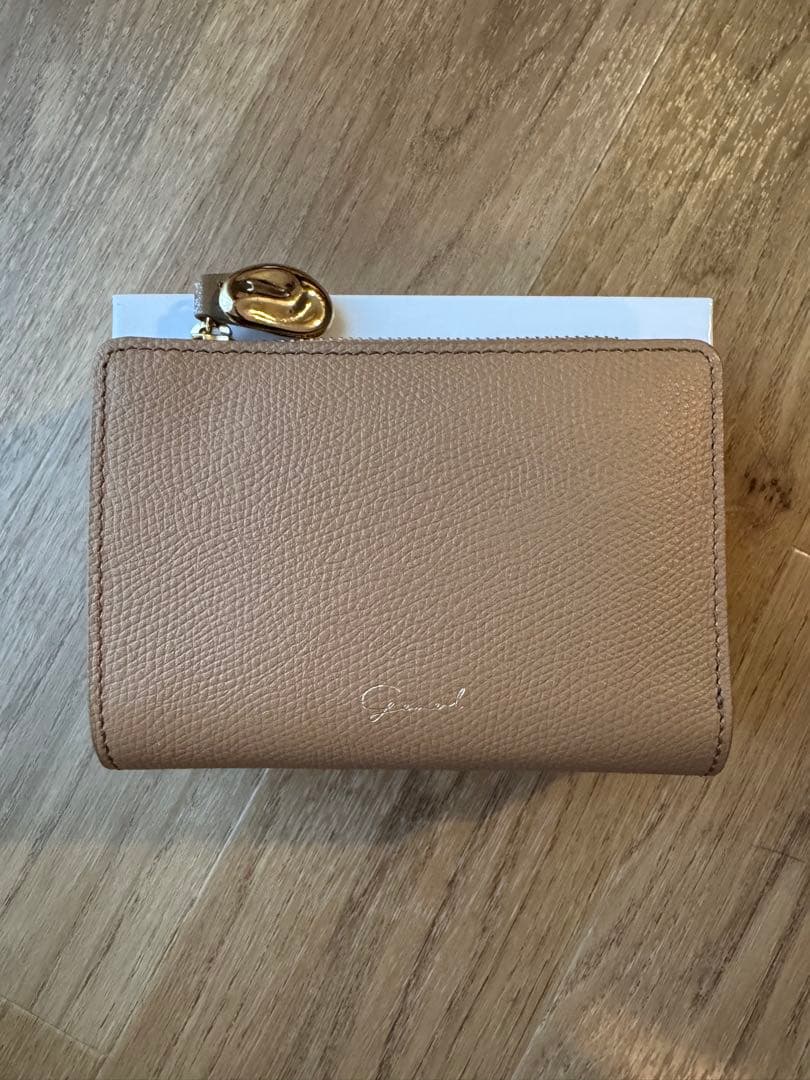 【箱付き美品】 gemeil 本革 ミニマルウォレット 二つ折り財布 モカ