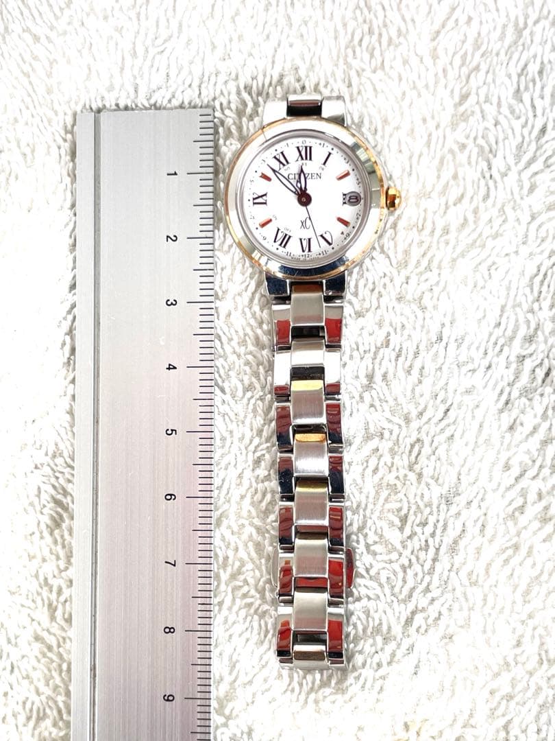 美品❣クロスシー xC　電波ソーラー　H060　ハッピーフライト　白文字盤　稼働