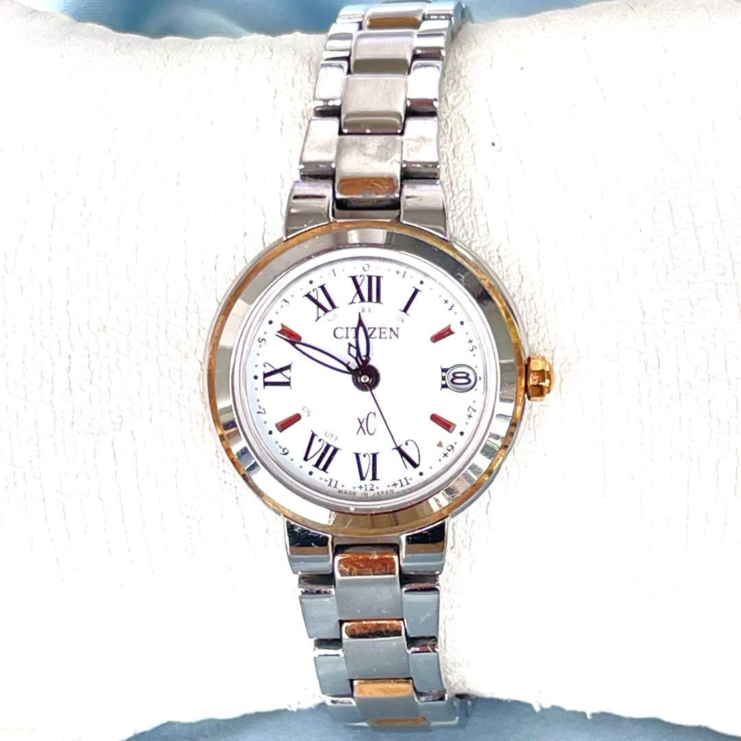 美品❣クロスシー xC　電波ソーラー　H060　ハッピーフライト　白文字盤　稼働