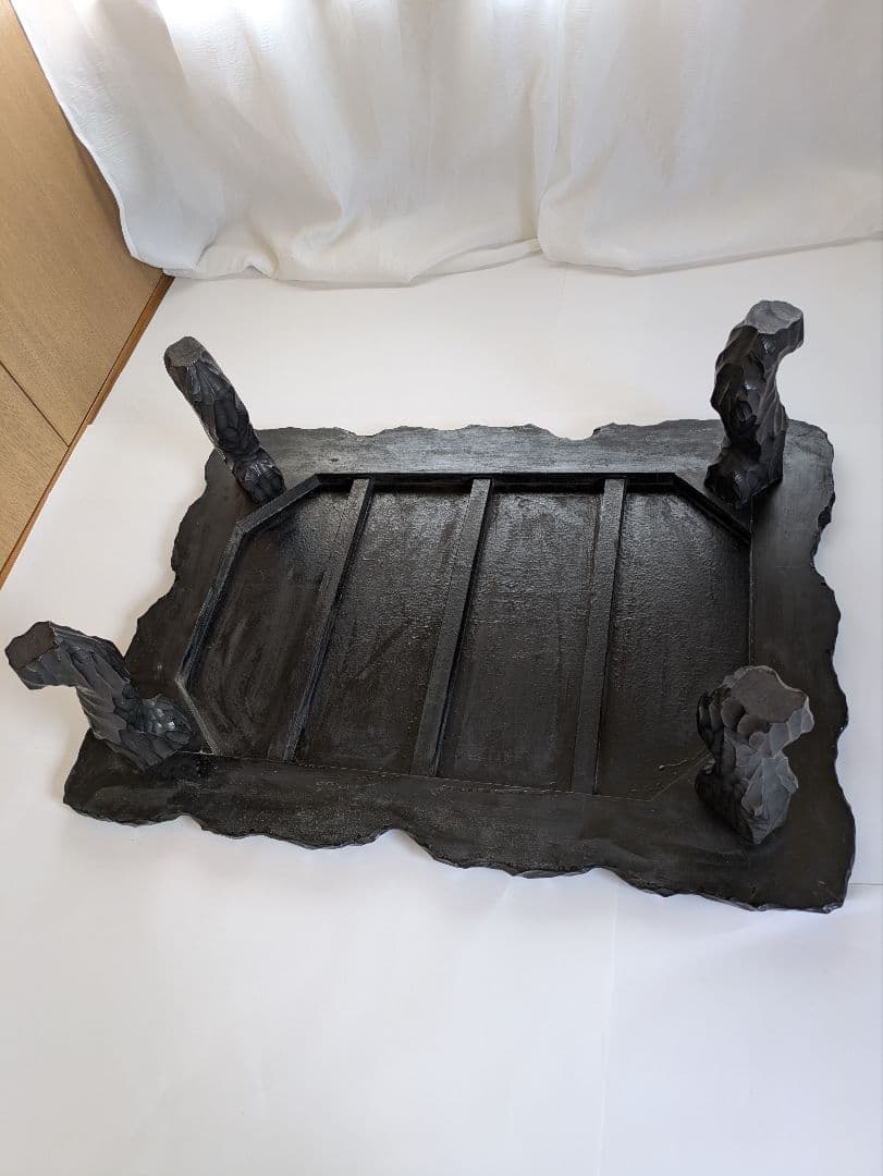 アンティーク朱塗り木製座卓 赤黒コントラスト 脚取り外し可能