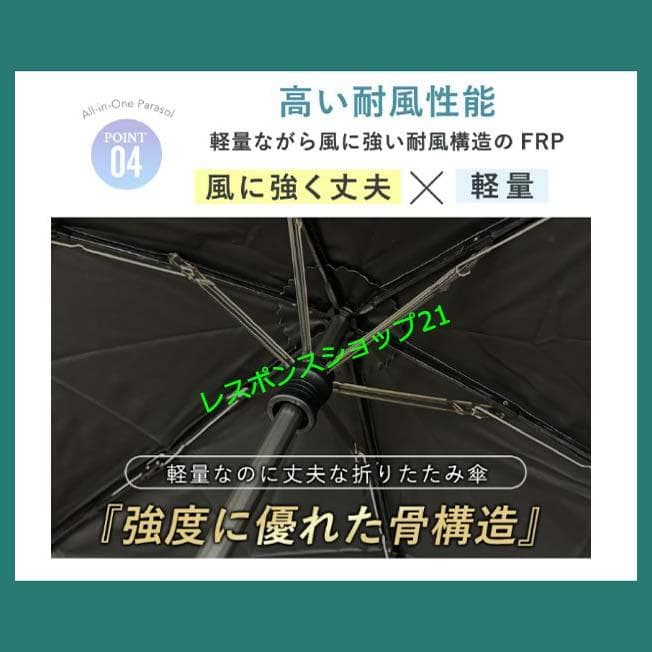 【東レ サマーシールドCOKAGE+】3段折りたたみ日傘 ホワイト直径約87cm