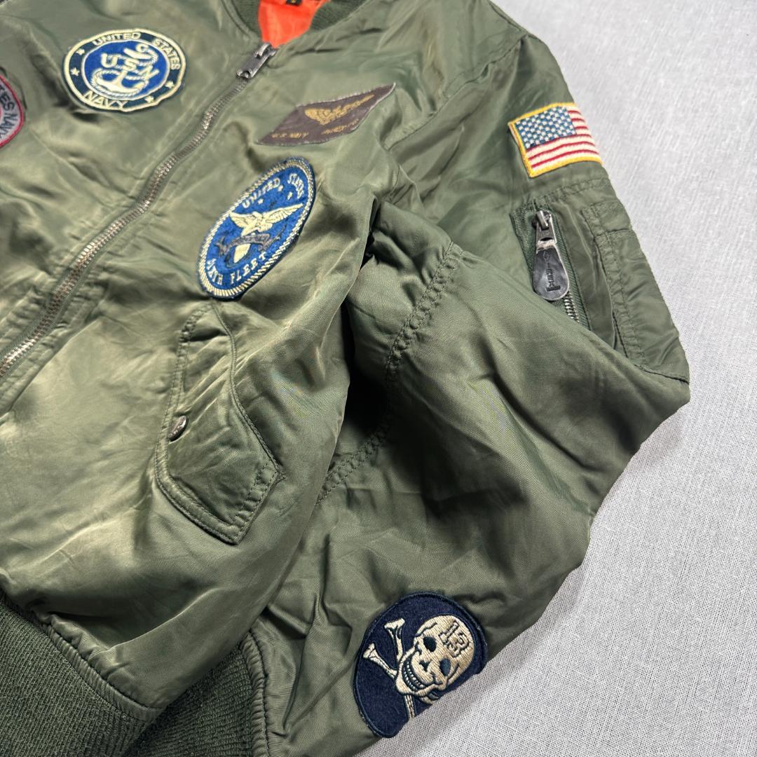 AVIREX MA-1 flight jacket 虎 ワッペン 刺繍 M