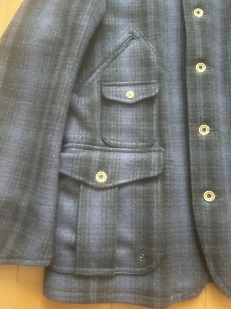 WOOLRICH ウールコート ネイビー チェック柄
