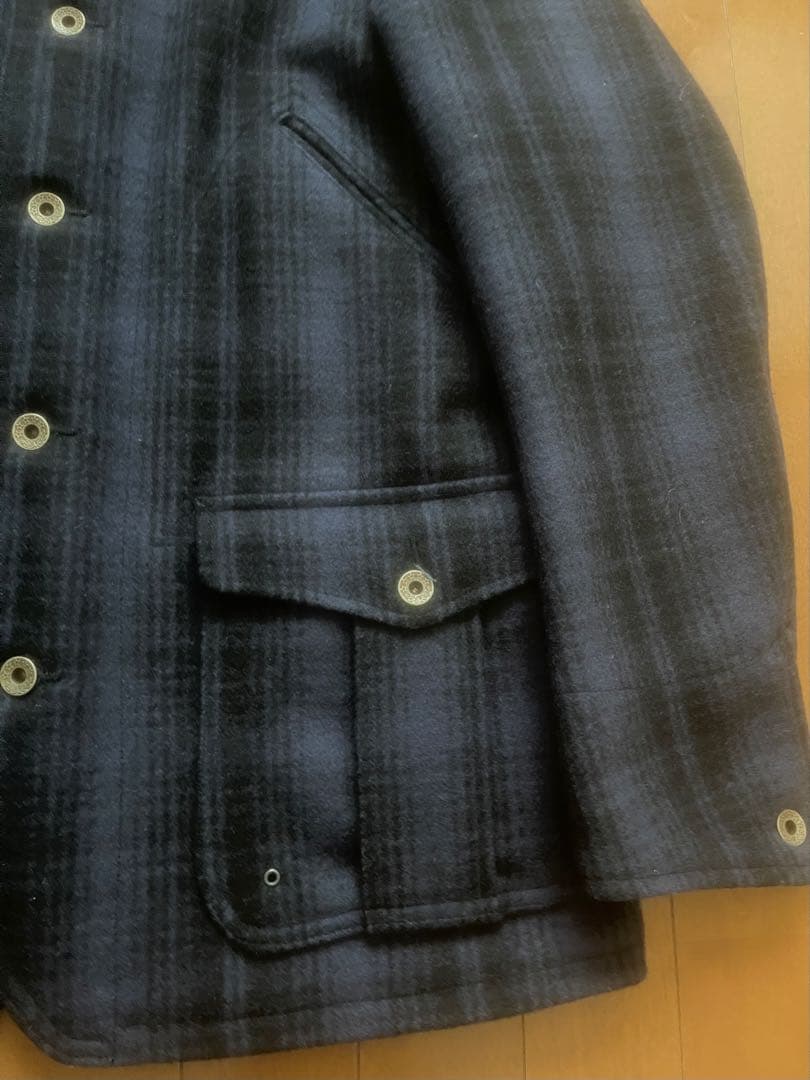 WOOLRICH ウールコート ネイビー チェック柄