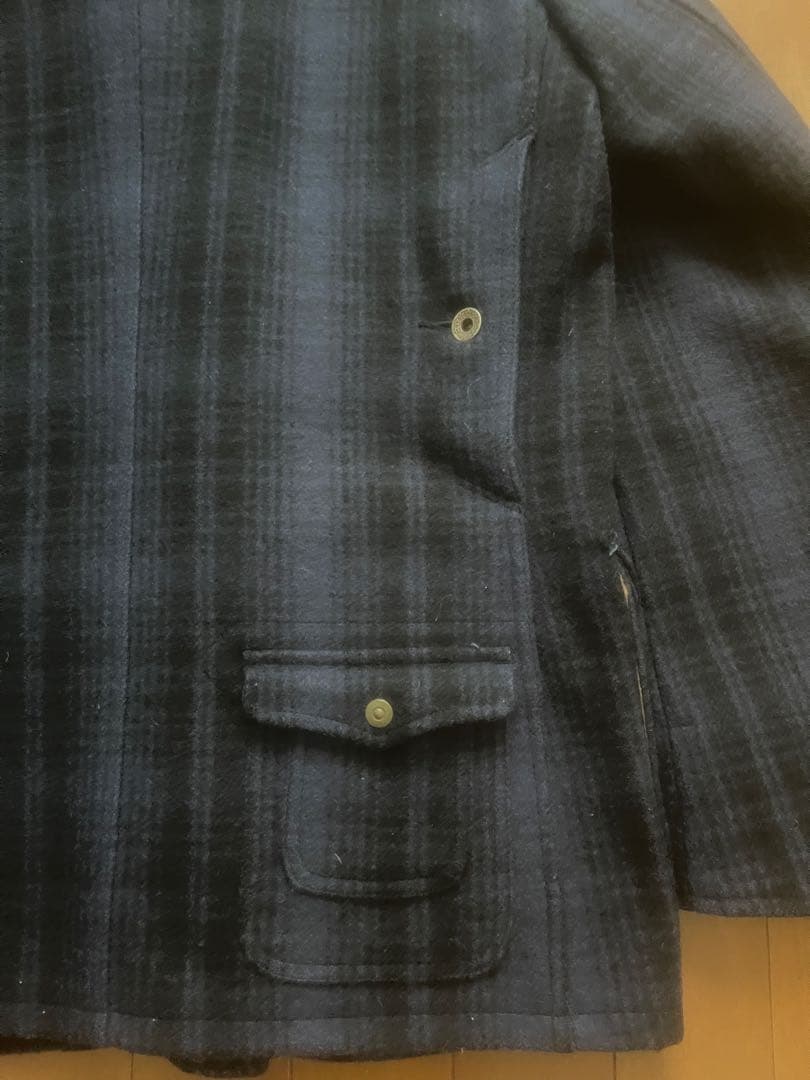 WOOLRICH ウールコート ネイビー チェック柄