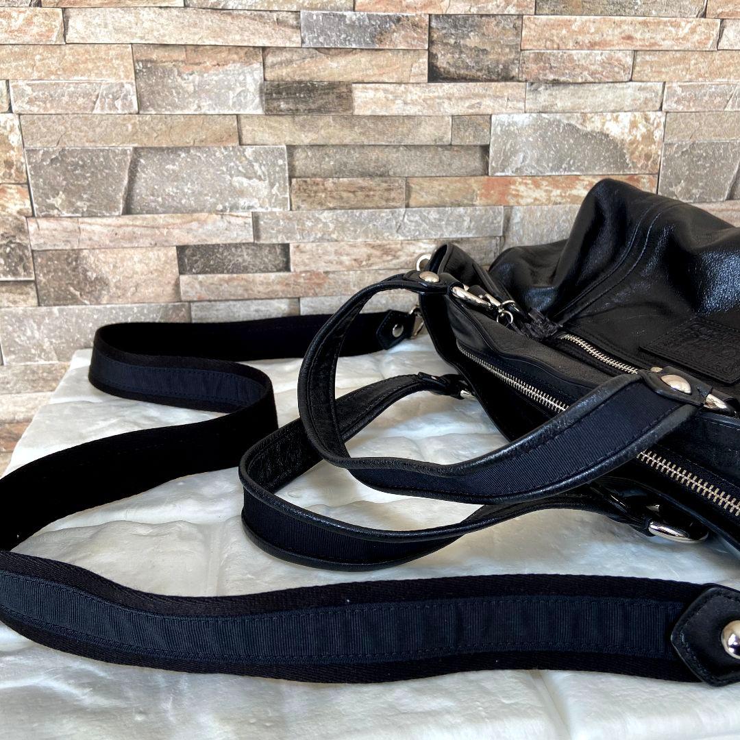 【美品】Coach Poppy 2way Bag Black 16285