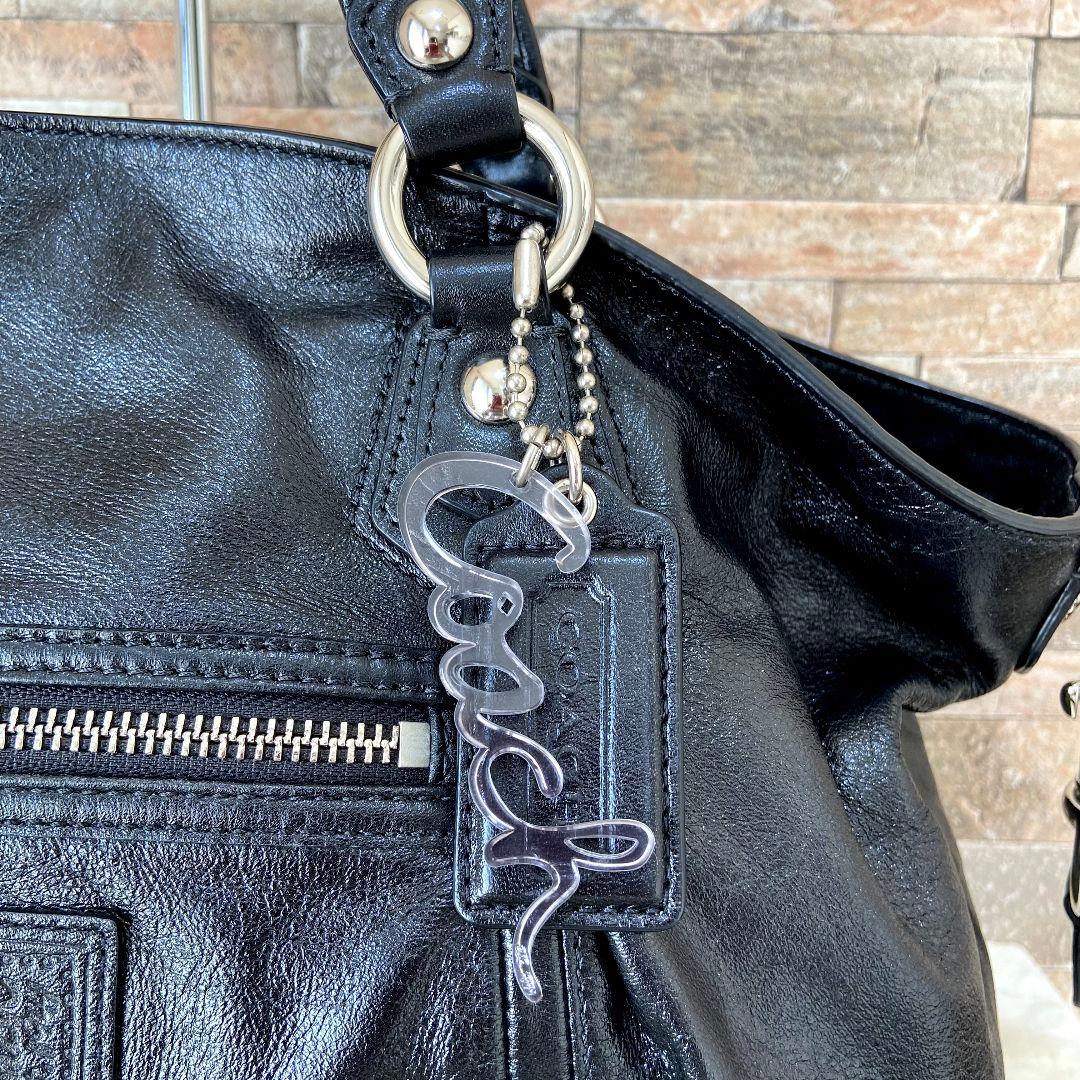 【美品】Coach Poppy 2way Bag Black 16285