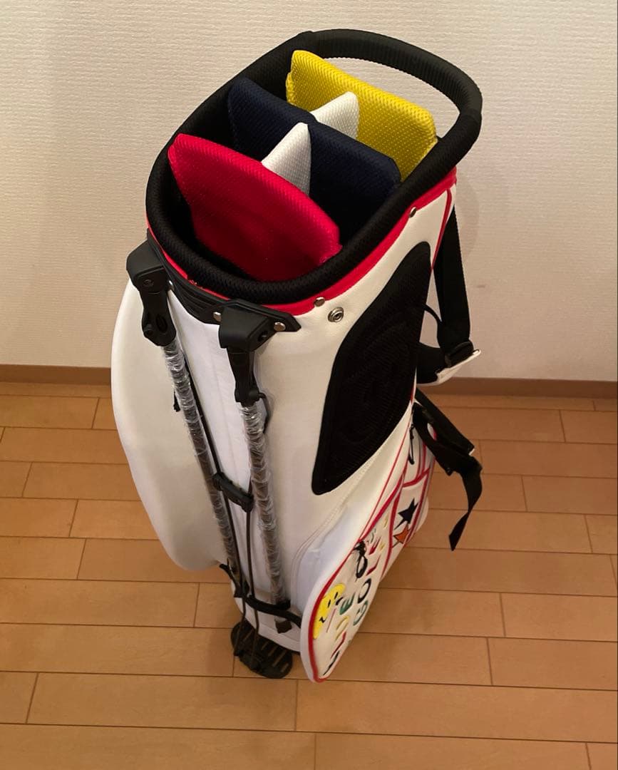 ブルーティーゴルフ スタンドキャディバッグ ホワイト/レッド