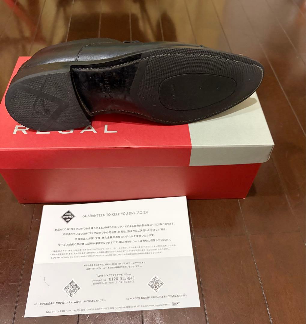 リーガル ビジネスシューズ ストレートチップ 黒 GORE-TEX 25.5cm