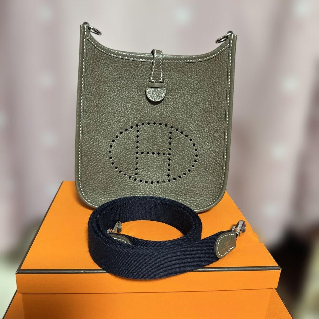 エブリン tpm エトゥープ ブルーインディゴ　シルバー金具 Y刻印　ロング