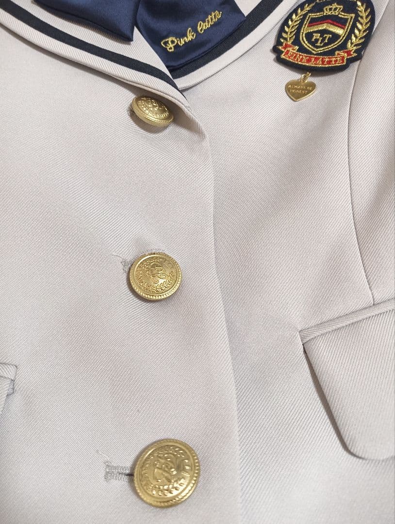 ピンクラテ　完品　制服　150 グレー　ホワイト