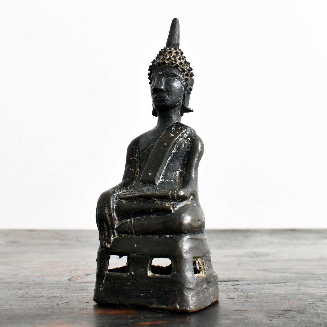 東南アジア ラオス18世紀頃 ランサーン王朝期 青銅仏像 /金銅仏 ブッダ 古銅