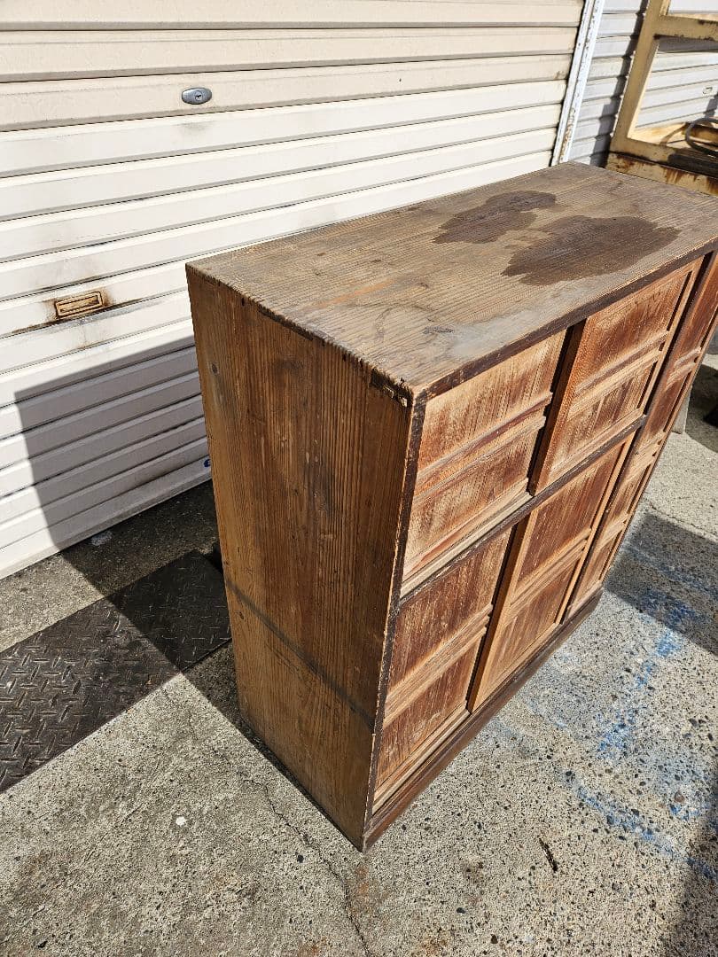 ジャパンアンティーク 木製の下駄箱 収納棚 和家具 キャビネット 古家具 レトロ