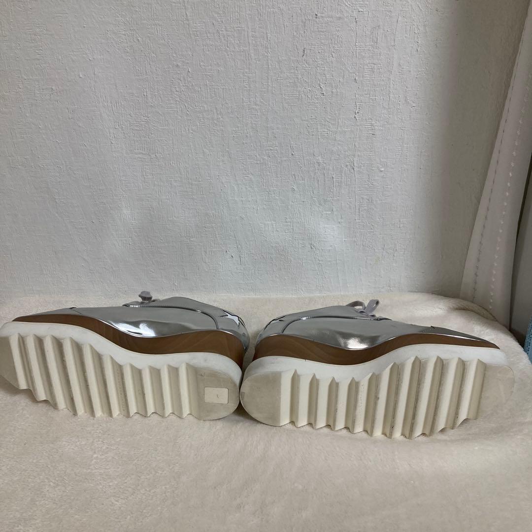 【美品】STELLA MCCARTNEY エリス 厚底シルバー　シューズ