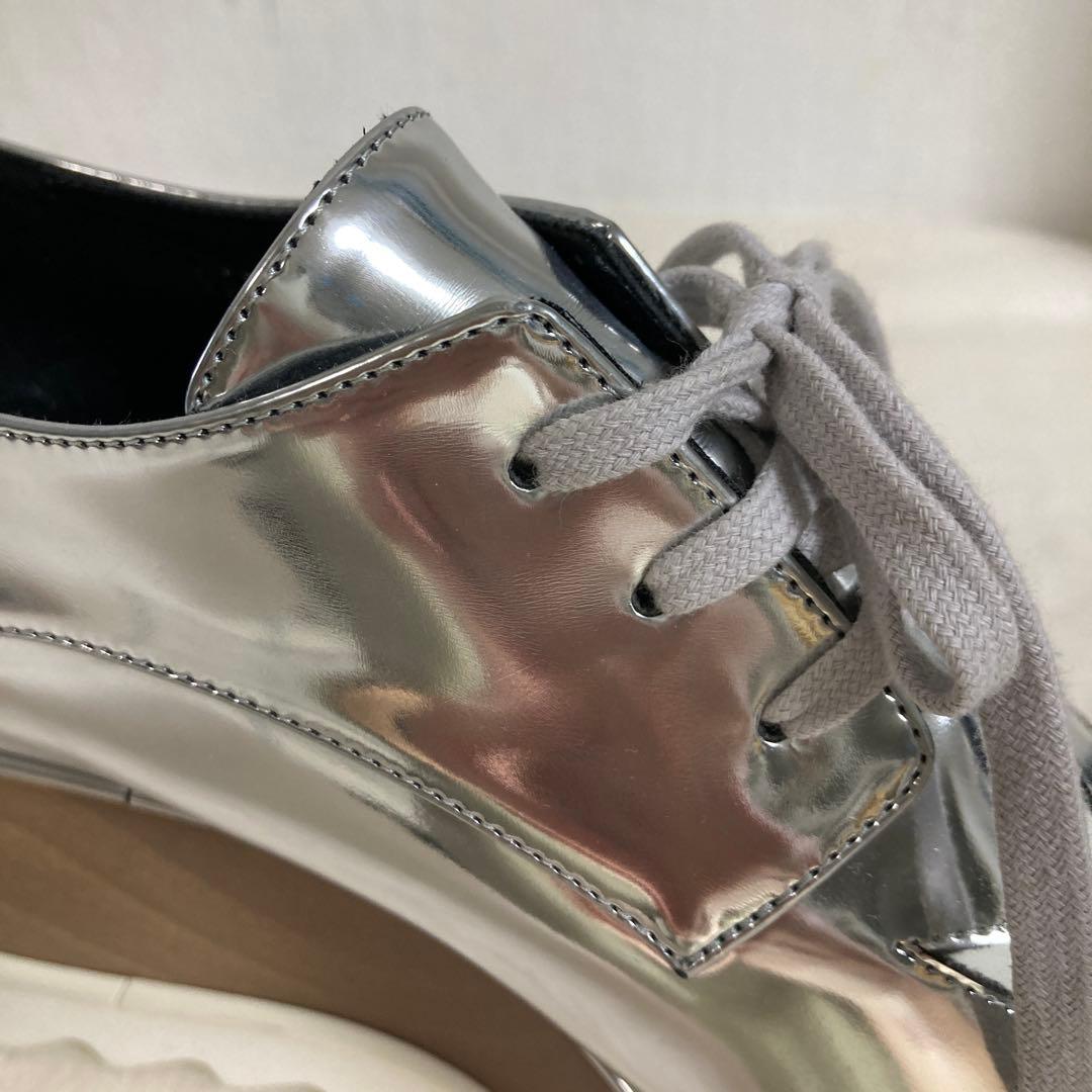 【美品】STELLA MCCARTNEY エリス 厚底シルバー　シューズ