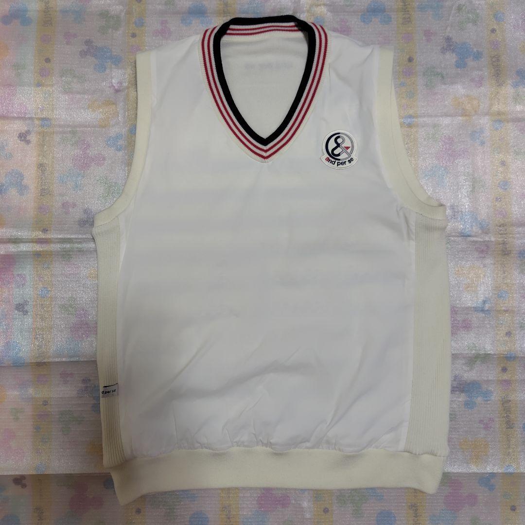 and per se Vネックベスト ホワイトリバーシブルメンズ