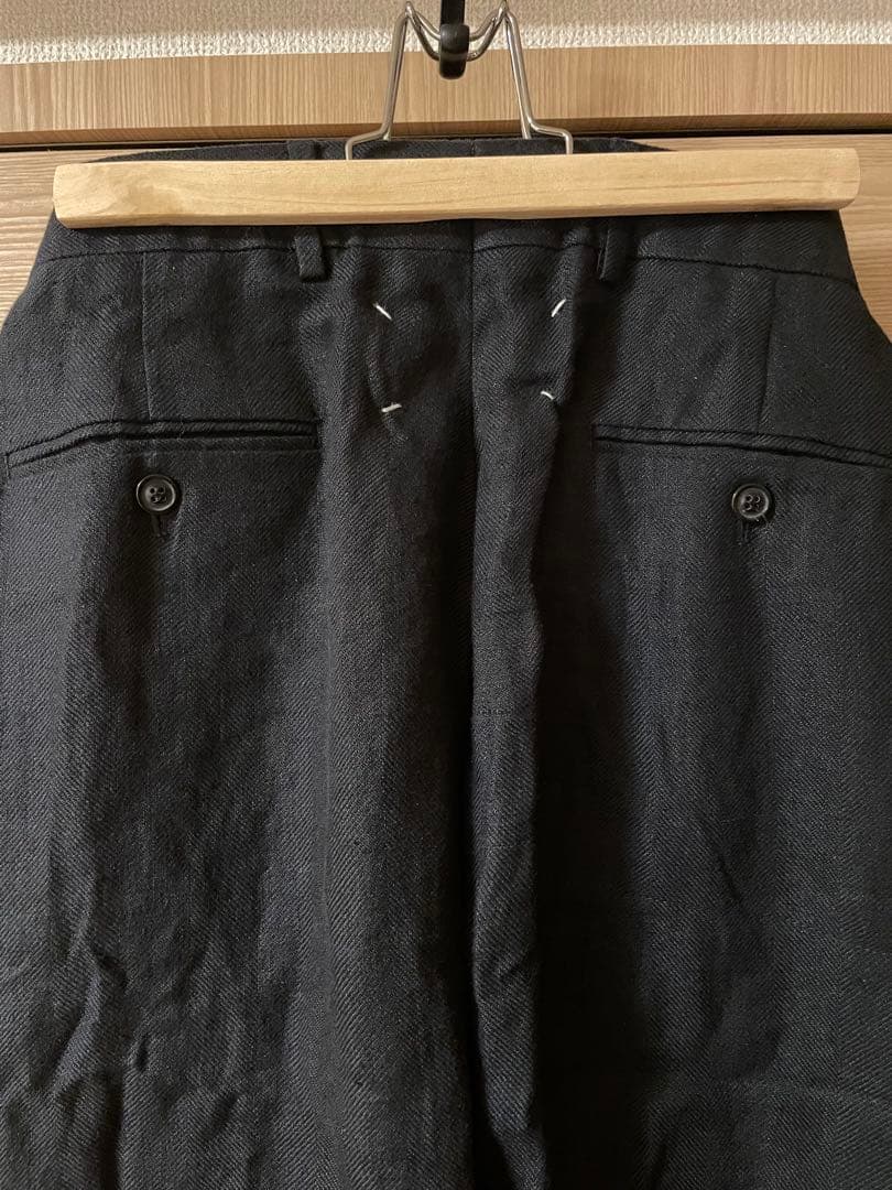 【美品】メゾンマルジェラ 4ステッチ リネン トラウザーズ（スラックス）