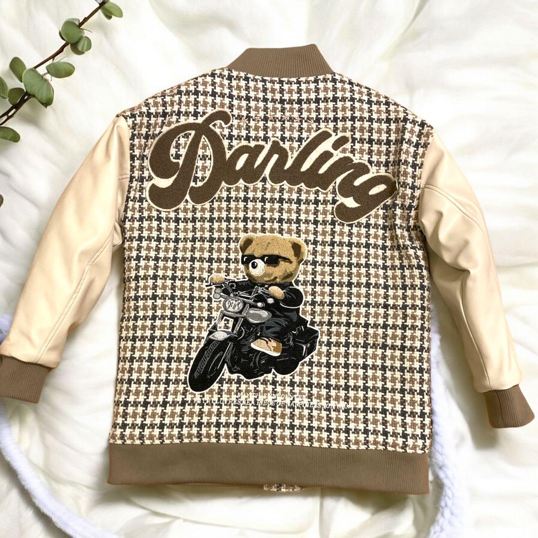 【極美品】ダーリッチ Darich Dベアチェックビッグスタジャン　ツイード