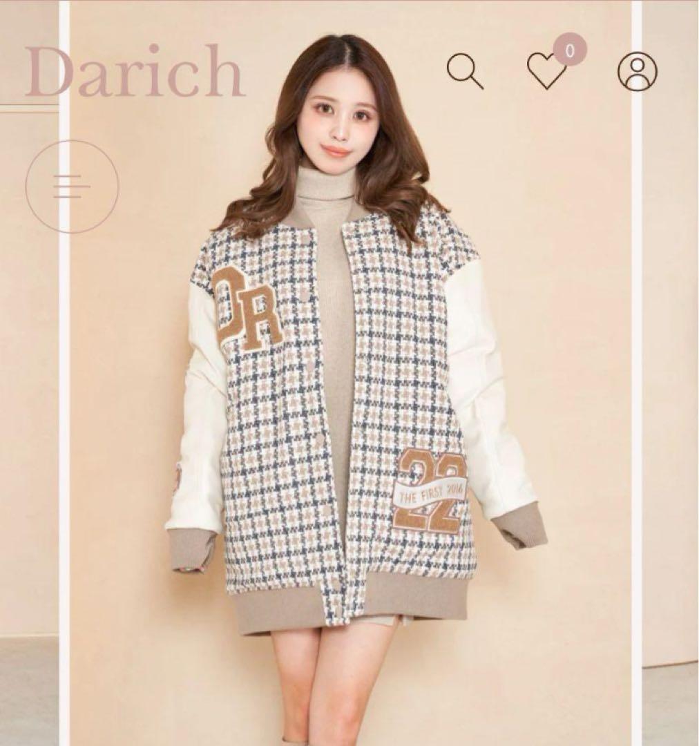 【極美品】ダーリッチ Darich Dベアチェックビッグスタジャン　ツイード