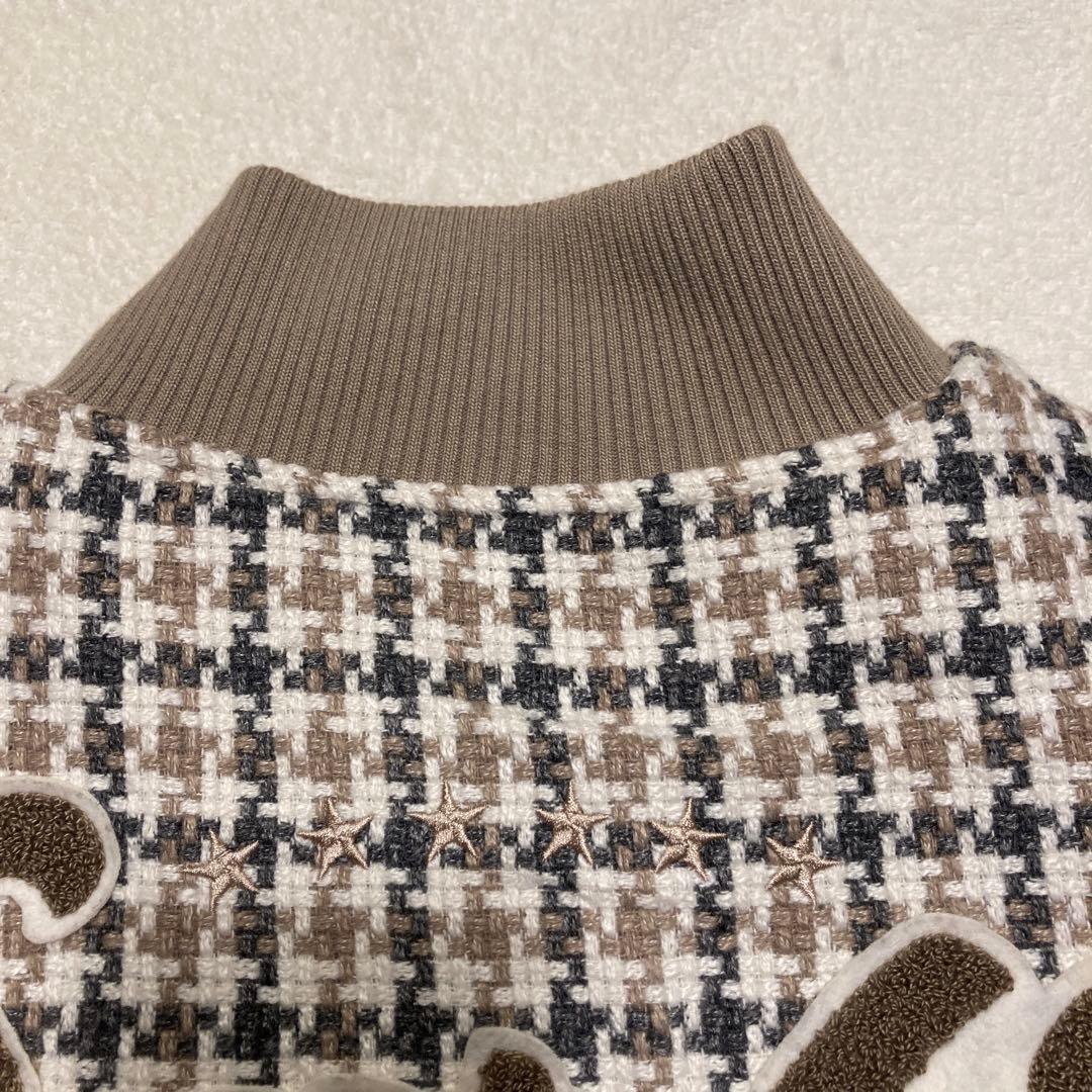 【極美品】ダーリッチ Darich Dベアチェックビッグスタジャン　ツイード