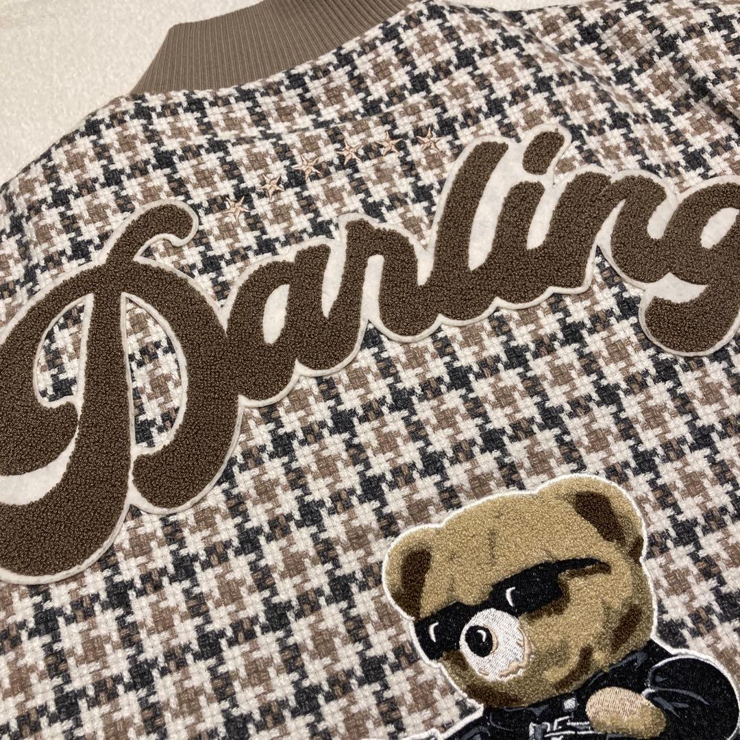 【極美品】ダーリッチ Darich Dベアチェックビッグスタジャン　ツイード