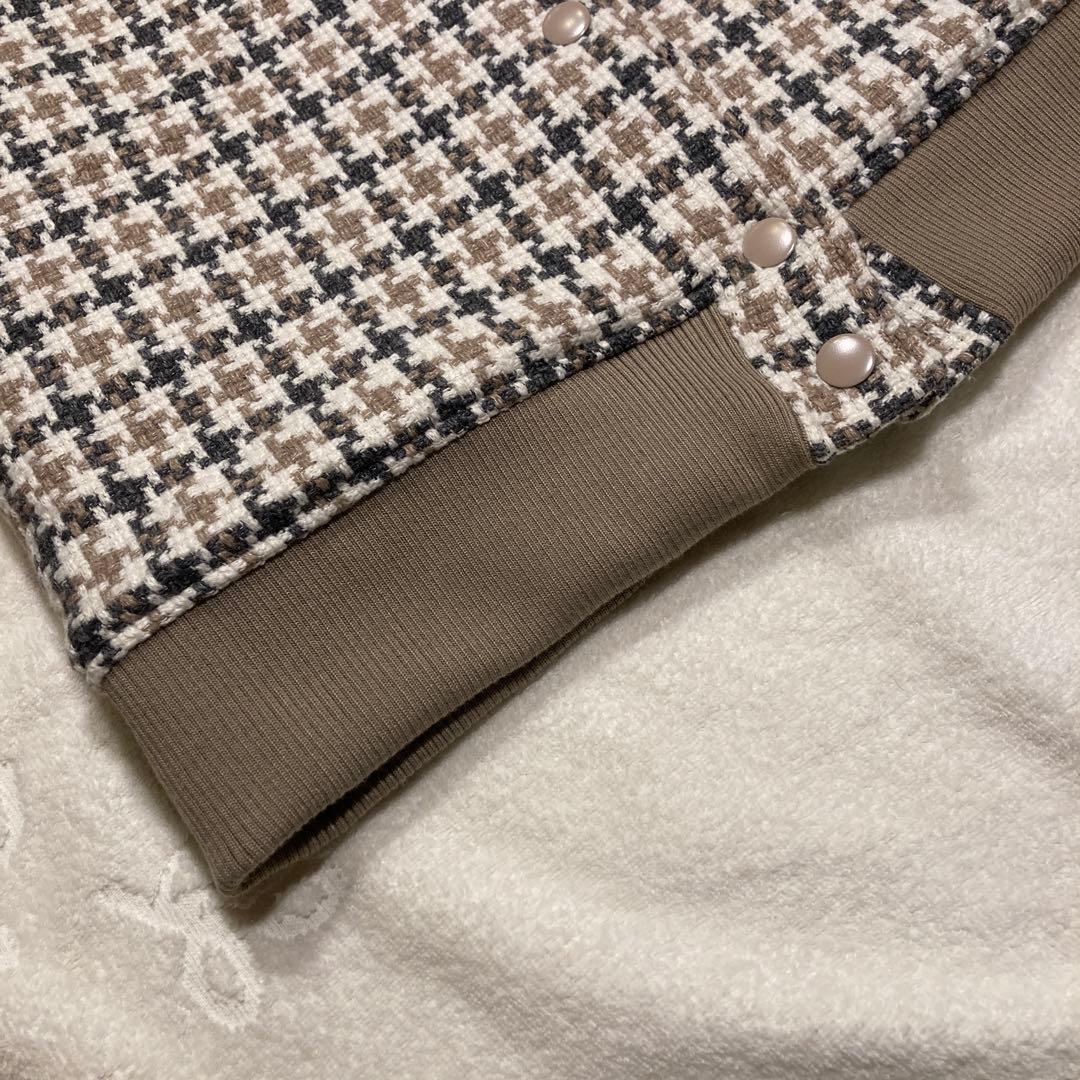 【極美品】ダーリッチ Darich Dベアチェックビッグスタジャン　ツイード